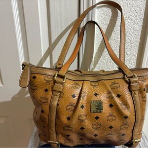 MCM Tan Leather Shoulder Bag